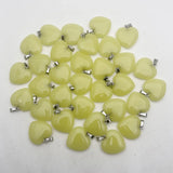 50pc Luminous Heart Natural Stone Pendants Necklaces