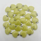 50pc Luminous Heart Natural Stone Pendants Necklaces