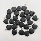 Heart Volcanic Rock Pendant Necklace for Jewelry Making