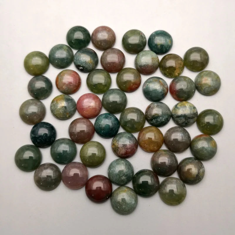 12mm Oval Agate Cabochon Beads 50Pc Jewelry Making DIY Accessories