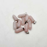 Rose Quartz Small Crystal Pillar Pendant Necklaces 24pc