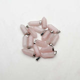 Rose Quartz Small Crystal Pillar Pendant Necklaces 24pc