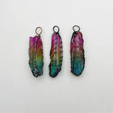 Natural Stone Crystal Column Electroplating Necklace Pendant