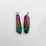 Natural Stone Crystal Column Electroplating Necklace Pendant