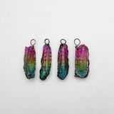 Natural Stone Crystal Column Electroplating Necklace Pendant