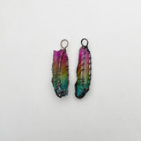 Natural Stone Crystal Column Electroplating Necklace Pendant