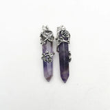 Plum Blossom Amethysts Stone Crystal Pendants for Jewelry Making