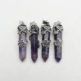 Plum Blossom Amethysts Stone Crystal Pendants for Jewelry Making