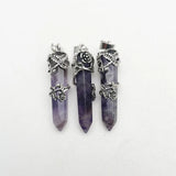 Plum Blossom Amethysts Stone Crystal Pendants for Jewelry Making