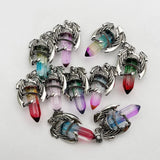 Amethyst Dragon Man Necklace Gem Stone Healing Crystal Pendant