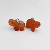 Natural Amethyst Carved Elephant Pendant for Jewelry Making