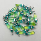 Glass Crystal Pillar Pendants for Jewelry Making Charm Pendulum 24pc