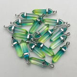 Glass Crystal Pillar Pendants for Jewelry Making Charm Pendulum 24pc