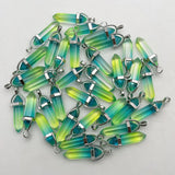 Glass Crystal Pillar Pendants for Jewelry Making Charm Pendulum 24pc