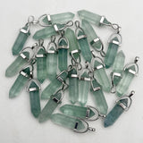Green Fluorite Stone Pendant for Jewelry Making