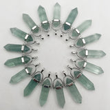 Green Fluorite Stone Pendant for Jewelry Making