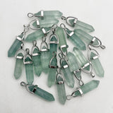 Green Fluorite Stone Pendant for Jewelry Making
