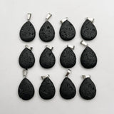 Water Drop Volcanic Rock Stone Pendant Necklace Making Jewelry Charm