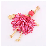 Red Rhinestone Tassel Keychain Gold Color Cute