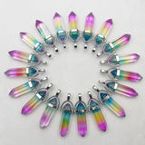 Mixed Glass Crystal Pillar Pendants for Jewelry Making