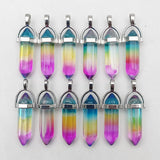 Mixed Glass Crystal Pillar Pendants for Jewelry Making