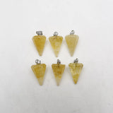 Natural Yellow Crystal Cone Charms Pendant for Jewelry Making