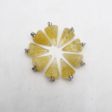 Natural Yellow Crystal Cone Charms Pendant for Jewelry Making