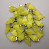 24pcs Cat Eye Stone Pendulum Pendants for Jewelry Making