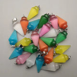 24pcs Cat Eye Stone Pendulum Pendants for Jewelry Making
