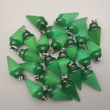 24pcs Cat Eye Stone Pendulum Pendants for Jewelry Making