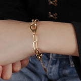 Punk Stainless Steel Handcuffs Bracelet Thick Chain Charm Bracelet