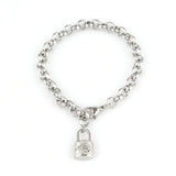 Punk Stainless Steel Handcuffs Bracelet Thick Chain Charm Bracelet