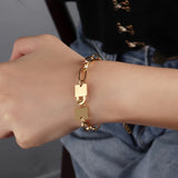 Punk Stainless Steel Handcuffs Bracelet Thick Chain Charm Bracelet