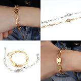 Punk Stainless Steel Handcuffs Bracelet Thick Chain Charm Bracelet