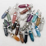 Mixed Amethyst Rose Quartz Opal Stone Crystal Pendant Necklace Jewelry Charm