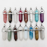 Mixed Amethyst Rose Quartz Opal Stone Crystal Pendant Necklace Jewelry Charm