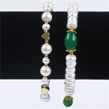 Real Pearls Button & Round Shape Charm Bracelets 925 Plated
