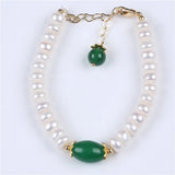 Real Pearls Button & Round Shape Charm Bracelets 925 Plated