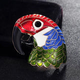 Enamel parrot heads brooches for men's party Dress Hats Collar