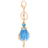 Rhinestone Doll Car Pendant Crystal Keychain Tassel Key Chain Key Ring Charms