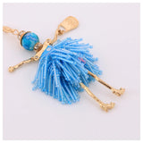 Rhinestone Doll Car Pendant Crystal Keychain Tassel Key Chain Key Ring Charms
