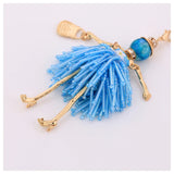 Rhinestone Doll Car Pendant Crystal Keychain Tassel Key Chain Key Ring Charms