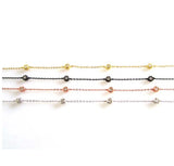925 Sterling Silver Zircon Link Chain Bracelet 16+3cm Size