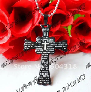 Stainless Steel Cross Pendant Necklace with 50mm Chain