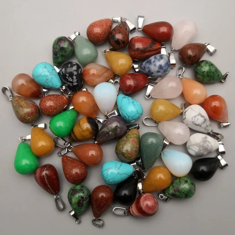 Water Drop Stone Pendants Mixed Point 50pcs/lot