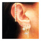 Rainbow CZ Rectangle Ear Cuff - No Piercing Ear Clip