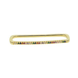 Rainbow CZ Rectangle Ear Cuff - No Piercing Ear Clip