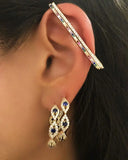 Rainbow CZ Rectangle Ear Cuff - No Piercing Ear Clip