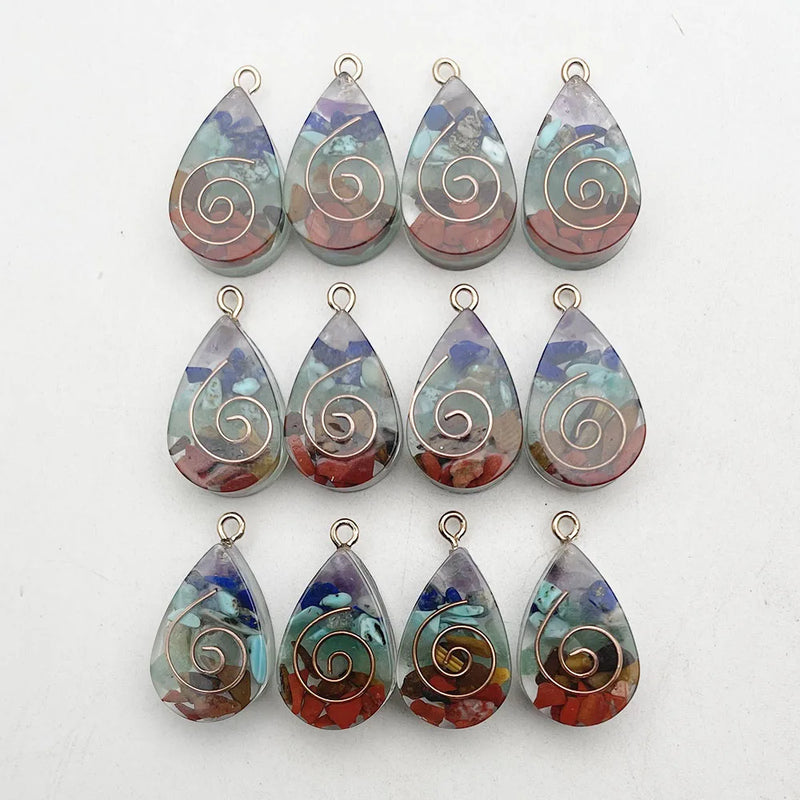 Orgone Energy Pendant 23x15mm Retro Reiki Healing Stone Charm