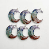 MOON Orgone 40x32mm 10pcs Reiki Healing Stone Pendant Charm